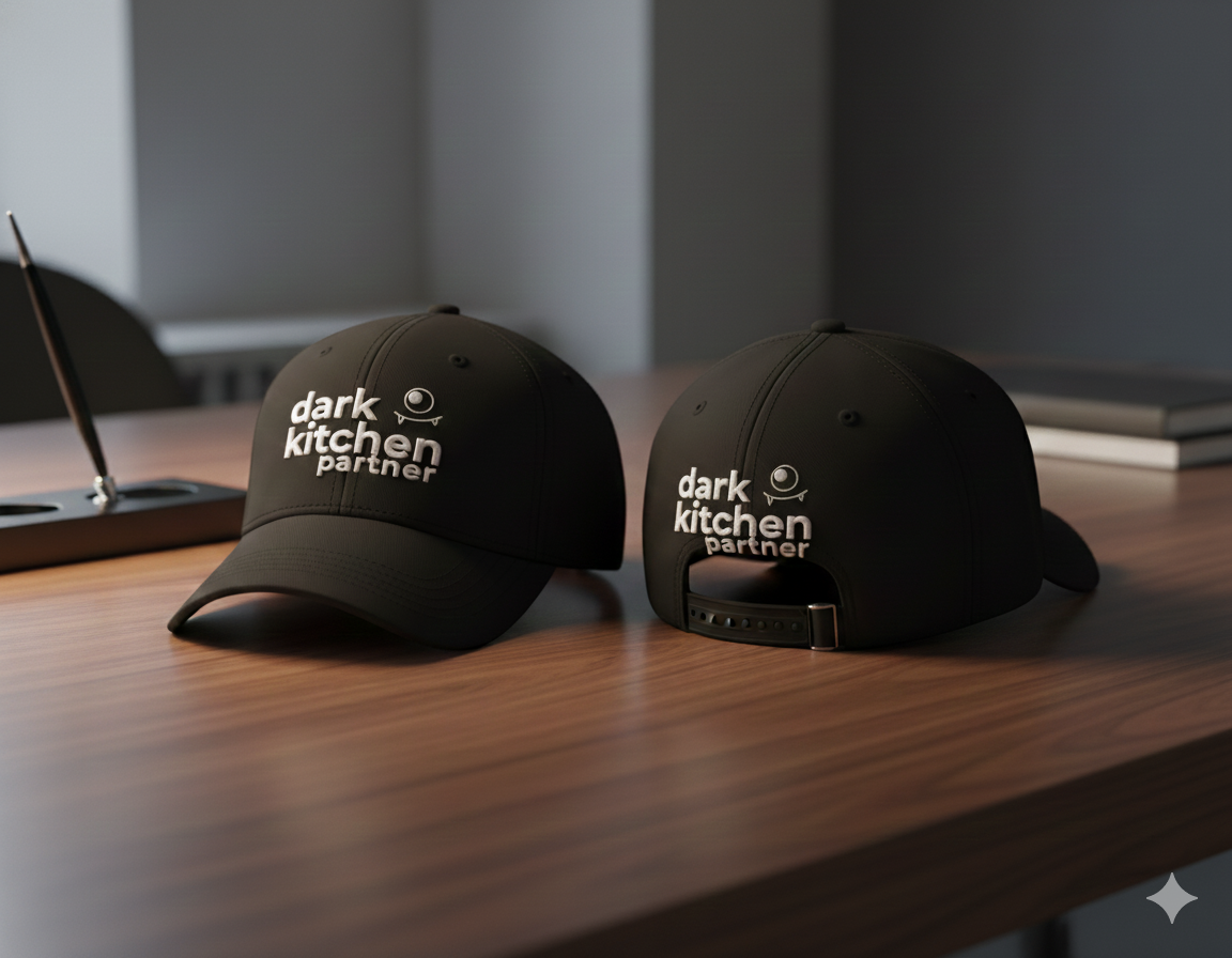 Gorras con el logo de Dark Kitchen Partner